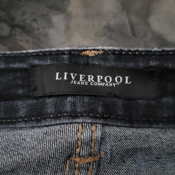 LIVERPOOL | embroidered pockets dark wash straight leg jeans - Picture 7 of 11